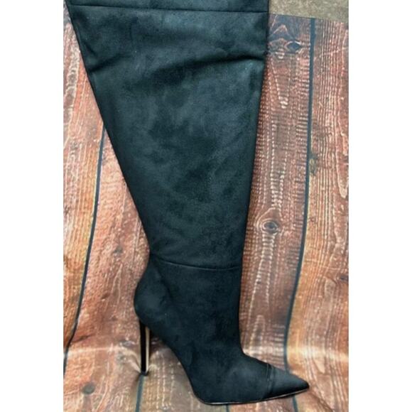NIB Good American Women's Suede Stiletto Pointed Toe  Over the Knee Boots Sz 12 - Picture 7 of 14
